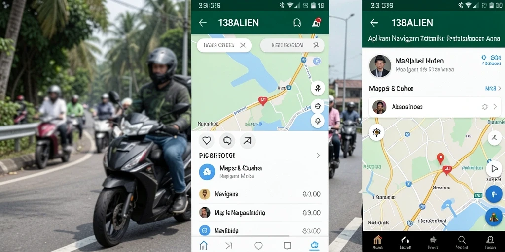 Antarmuka aplikasi Navigasi Motor 138ALIEN yang intuitif dan informatif.