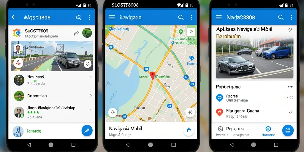 Tampilan antarmuka aplikas Navigasi Mobil SLOST8808 yang intuitif.