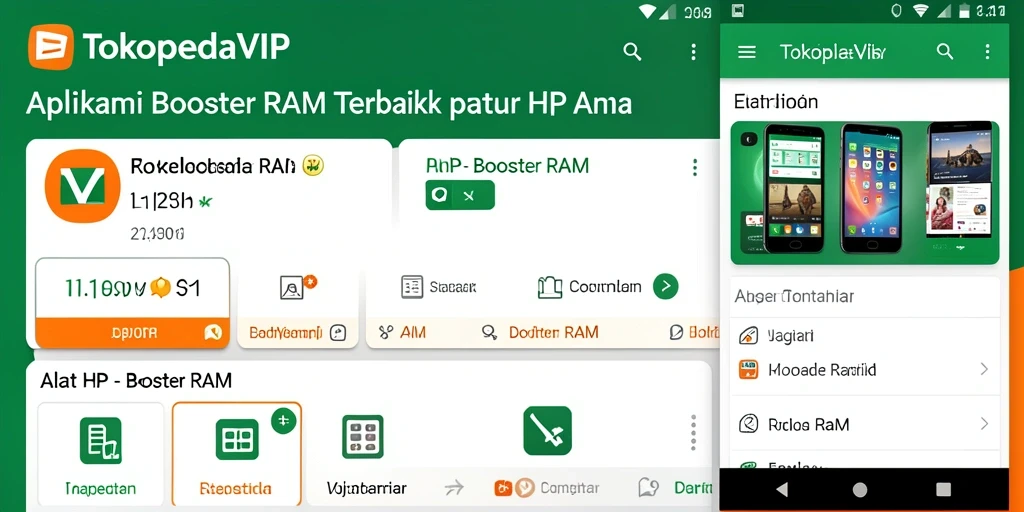 Antarmuka <strong>TOKOPEDIAVIP</strong> yang sederhana dan efektif untuk optimasi RAM.