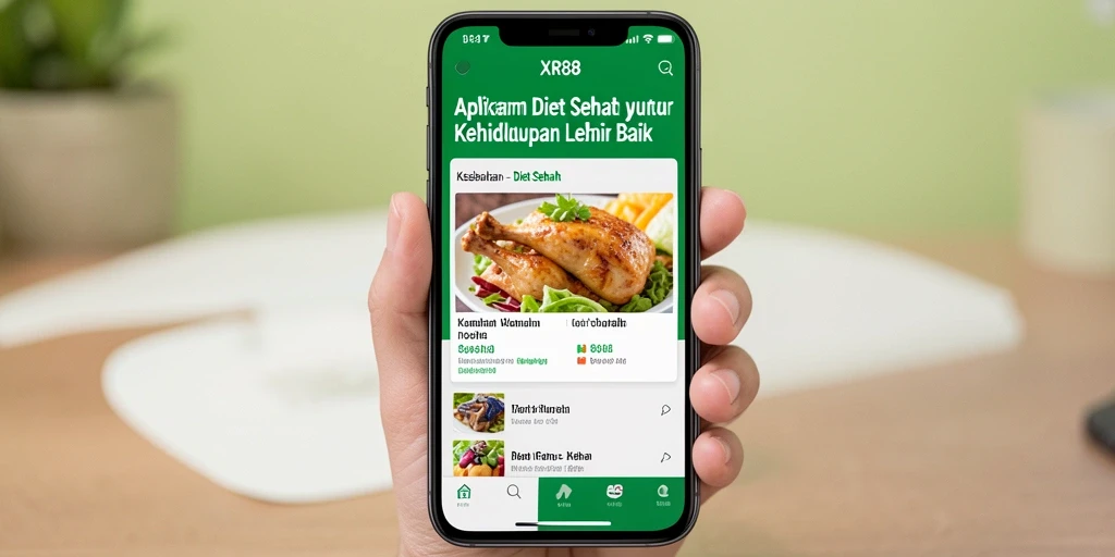 Tampilan antarmuka aplikasi XR88 untuk diet sehat yang mudah digunakan.