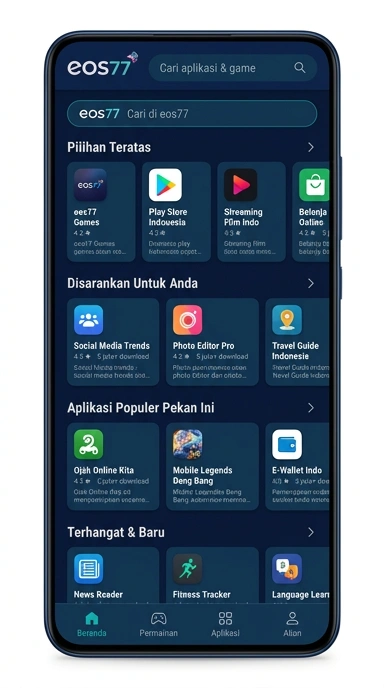Tampilan katalog aplikasi eos77
