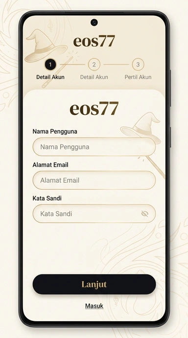 Tampilan halaman daftar eos77